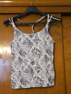 PINK Victoria's Secret White and Gray Snake-Print Cami